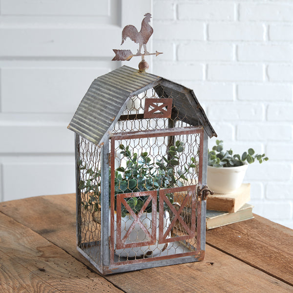 Chicken Wire Tabletop Barn