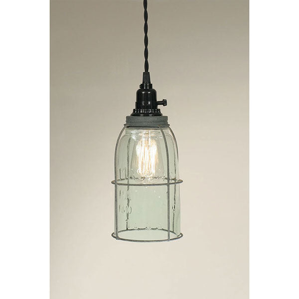 Half Gallon Caged Mason Jar Pendant Lamp - Barn Roof