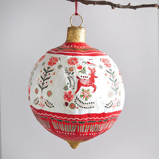 Oversized Scandinavian Paper Mache Ornament