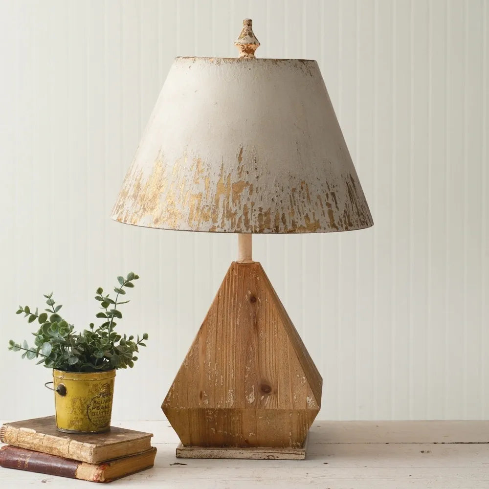 Wood Base Tabletop Lamp - Wood Base